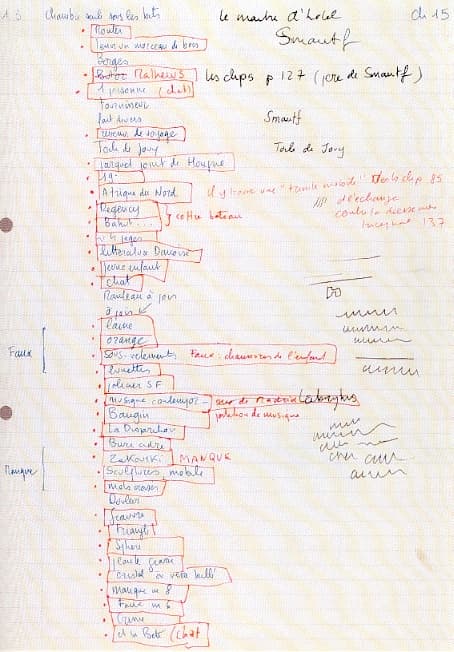 Cahier des charges de La vie mode d'emploi (extrait)